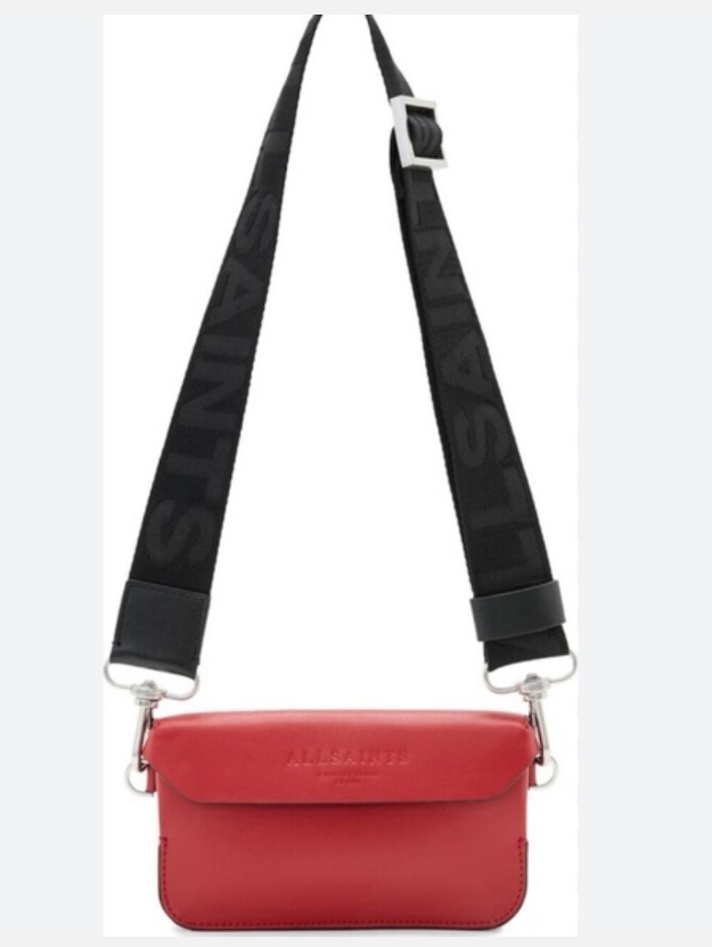 All Saints Red Zoe Crossbody Bag